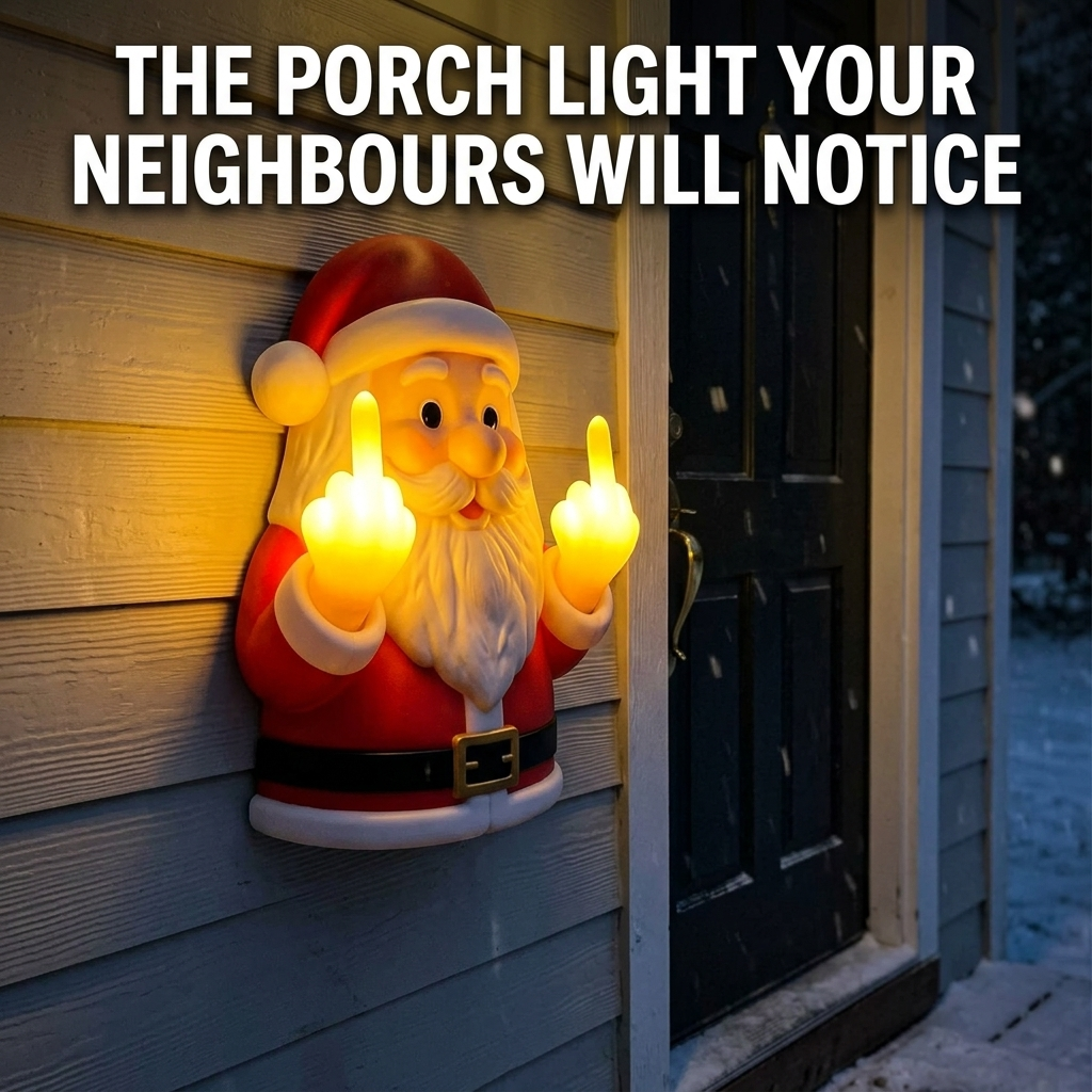 Santa Lamp Middle Finger