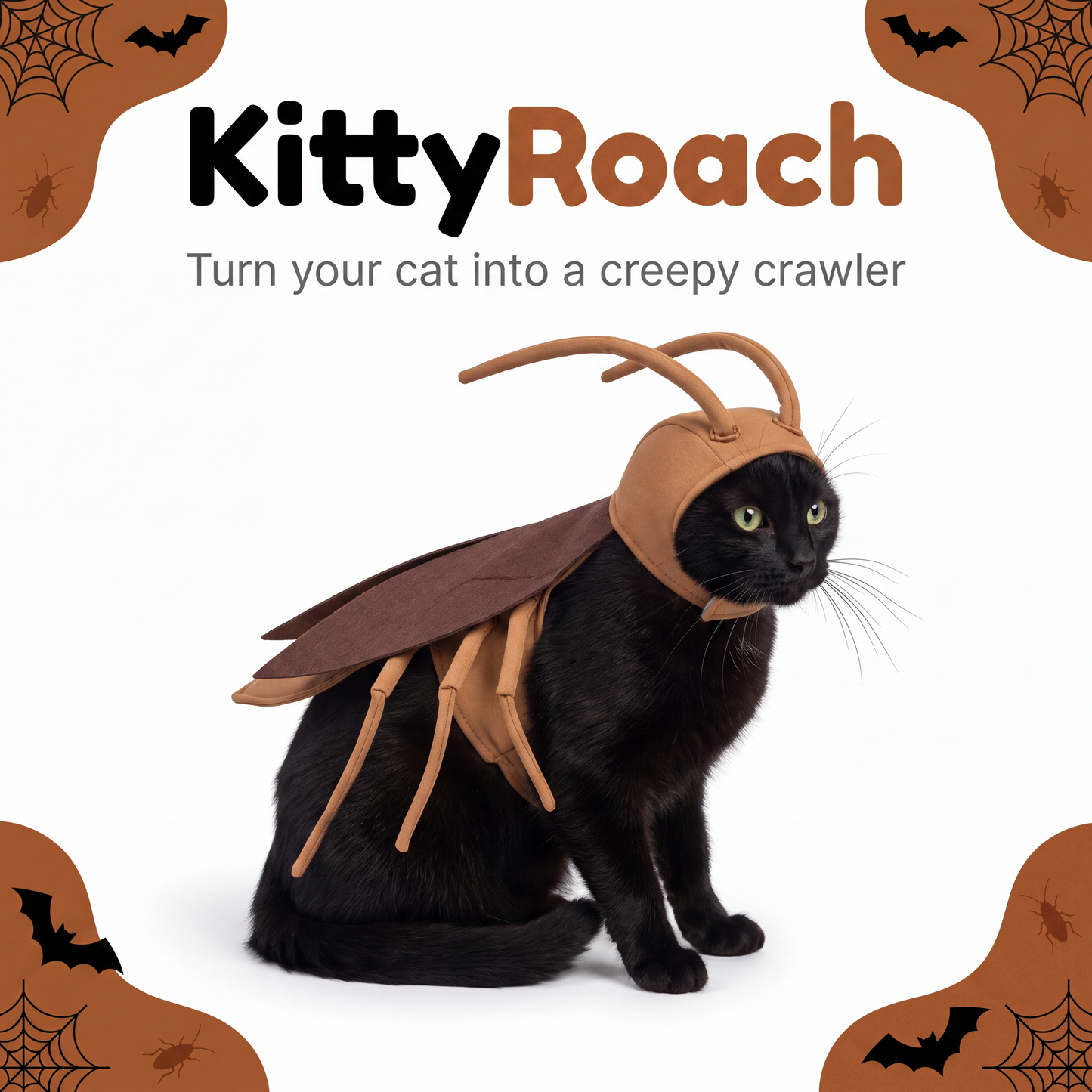 KittyRoach™ Cockroach Cat Costume | Breathable, Easy On and Off
