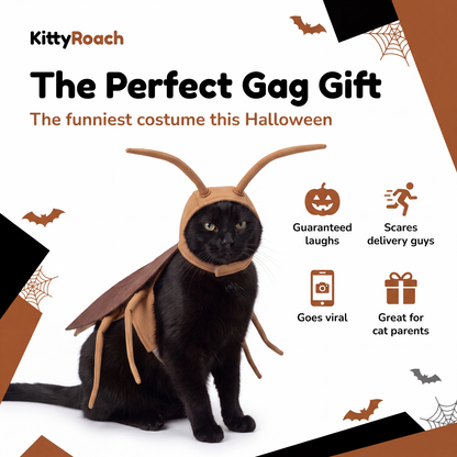 KittyRoach™ Cockroach Cat Costume | Breathable, Easy On and Off
